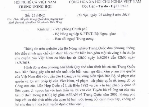Phản đối Trung Quốc ra quy chế cấm đánh cá trên Biển Đông - Ảnh 1. Phản đối Trung Quốc ra quy chế cấm đánh cá trên Biển Đông - Ảnh 1.
