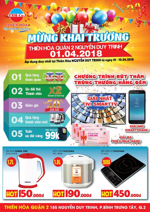 Khai trương Điện máy Thiên Hòa tại Nguyễn Duy Trinh, quận 2 - Ảnh 1. Khai trương Điện máy Thiên Hòa tại Nguyễn Duy Trinh, quận 2 - Ảnh 1.