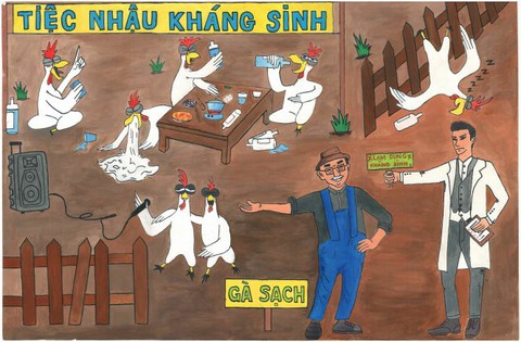 Học trò thi vẽ tranh hạn chế kháng sinh trong chăn nuôi - Ảnh 1. Học trò thi vẽ tranh hạn chế kháng sinh trong chăn nuôi - Ảnh 1.