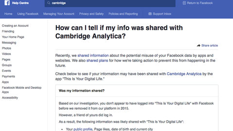 Công cụ giúp kiểm tra ngay ai là nạn nhân của Cambridge Analytica - Ảnh 1. Công cụ giúp kiểm tra ngay ai là nạn nhân của Cambridge Analytica - Ảnh 1.