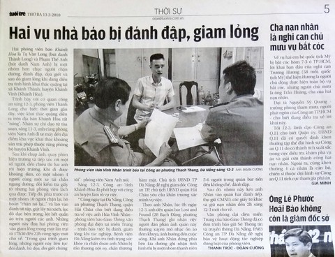 Tạm đình chỉ trưởng công an xã bị tố hành hung 2 nhà báo - Ảnh 2. Tạm đình chỉ trưởng công an xã bị tố hành hung 2 nhà báo - Ảnh 2.