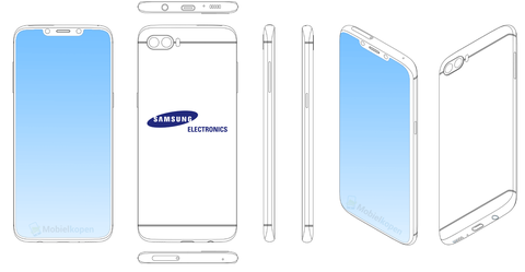 Samsung đăng ký bản quyền màn hình tai thỏ trên điện thoại - Ảnh 3. Samsung đăng ký bản quyền màn hình tai thỏ trên điện thoại - Ảnh 3.