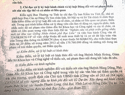Bộ Nội vụ vào cuộc vụ giám đốc sở khiếu nại chủ tịch tỉnh Bạc Liêu - Ảnh 2. Bộ Nội vụ vào cuộc vụ giám đốc sở khiếu nại chủ tịch tỉnh Bạc Liêu - Ảnh 2.