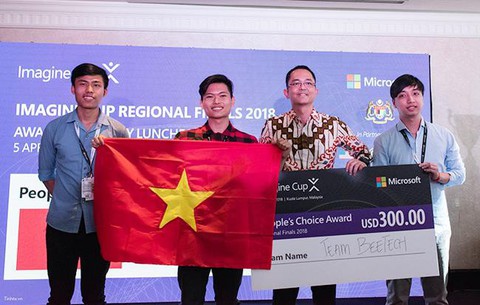 Imagine Cup Châu Á 2018: Sinh viên ĐH Duy Tân giành giải Sản phẩm bình chọn nhiều nhất - Ảnh 1. Imagine Cup Châu Á 2018: Sinh viên ĐH Duy Tân giành giải Sản phẩm bình chọn nhiều nhất - Ảnh 1.