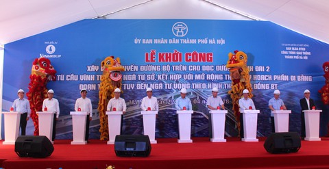Hà Nội khởi công đường trên cao nối cầu Vĩnh Tuy và Ngã Tư Sở - Ảnh 1. Hà Nội khởi công đường trên cao nối cầu Vĩnh Tuy và Ngã Tư Sở - Ảnh 1.