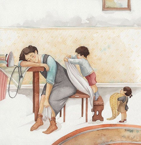 Hạnh phúc gia đình giản dị qua bộ ký họa dễ thương - Ảnh 2. Hạnh phúc gia đình giản dị qua bộ ký họa dễ thương - Ảnh 2.