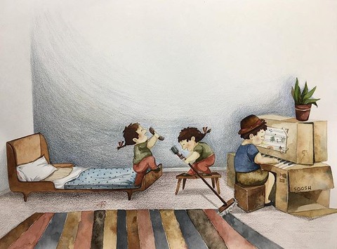 Hạnh phúc gia đình giản dị qua bộ ký họa dễ thương - Ảnh 13. Hạnh phúc gia đình giản dị qua bộ ký họa dễ thương - Ảnh 13.