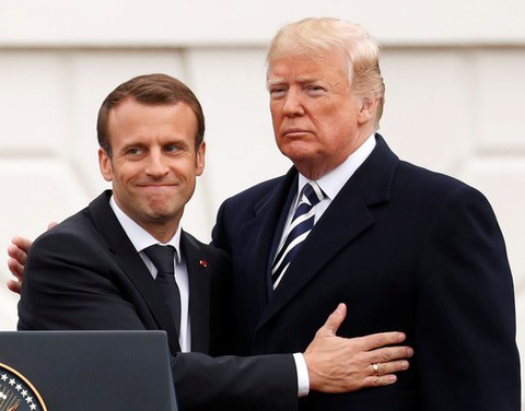Tổng thống Trump đón tổng thống Pháp, bàn ngay chuyện hạt nhân - Ảnh 2. Tổng thống Trump đón tổng thống Pháp, bàn ngay chuyện hạt nhân - Ảnh 2.