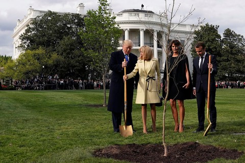 Ông Trump trải thảm đỏ đón Tổng thống Pháp - Ảnh 2. Ông Trump trải thảm đỏ đón Tổng thống Pháp - Ảnh 2.