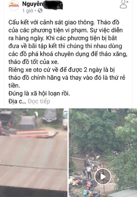 CSGT Hà Nội lên tiếng về clip tố CSGT tiếp tay tháo đồ xe vi phạm - Ảnh 2. CSGT Hà Nội lên tiếng về clip tố CSGT tiếp tay tháo đồ xe vi phạm - Ảnh 2.