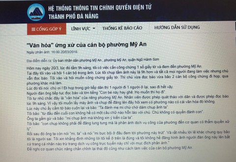 Đà Nẵng kiểm điểm cán bộ phường bị tố dọa đánh dân - Ảnh 1. Đà Nẵng kiểm điểm cán bộ phường bị tố dọa đánh dân - Ảnh 1.