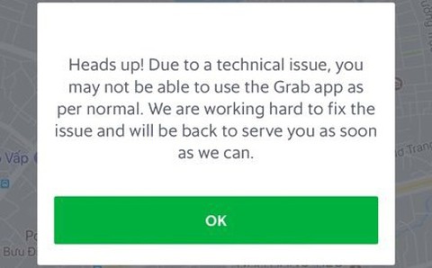 Grab lại bị treo vào giờ cao điểm - Ảnh 1. Grab lại bị treo vào giờ cao điểm - Ảnh 1.