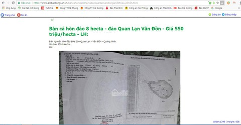 Đảo, rừng ở Vân Đồn bị rao bán trên mạng vì sắp lên đặc khu - Ảnh 2. Đảo, rừng ở Vân Đồn bị rao bán trên mạng vì sắp lên đặc khu - Ảnh 2.
