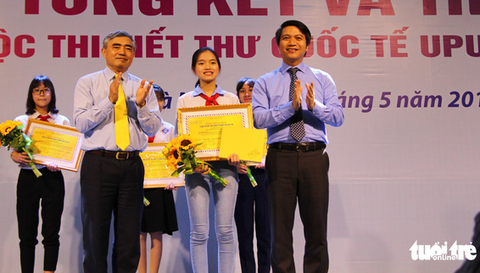 Học sinh lớp 8 là quán quân cuộc thi Viết thư quốc tế UPU tại Việt Nam - Ảnh 1. Học sinh lớp 8 là quán quân cuộc thi Viết thư quốc tế UPU tại Việt Nam - Ảnh 1.