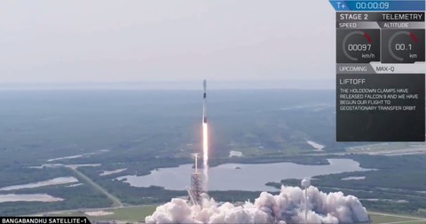 SpaceX phóng thành công vệ tinh phủ sóng Internet cho toàn bộ Bangladesh - Ảnh 1. SpaceX phóng thành công vệ tinh phủ sóng Internet cho toàn bộ Bangladesh - Ảnh 1.