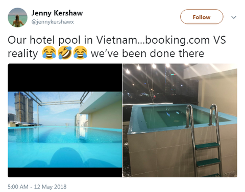 Đặt phòng qua booking, du khách té ngửa hồ bơi chỉ là hồ cá - Ảnh 1. Đặt phòng qua booking, du khách té ngửa hồ bơi chỉ là hồ cá - Ảnh 1.
