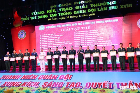 Trao giải thưởng Tuổi trẻ sáng tạo trong quân đội - Ảnh 1. Trao giải thưởng Tuổi trẻ sáng tạo trong quân đội - Ảnh 1.