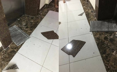 Gạch ốp tường chung cư rớt trúng đầu trẻ, 1 bé nhập viện - Ảnh 2. Gạch ốp tường chung cư rớt trúng đầu trẻ, 1 bé nhập viện - Ảnh 2.