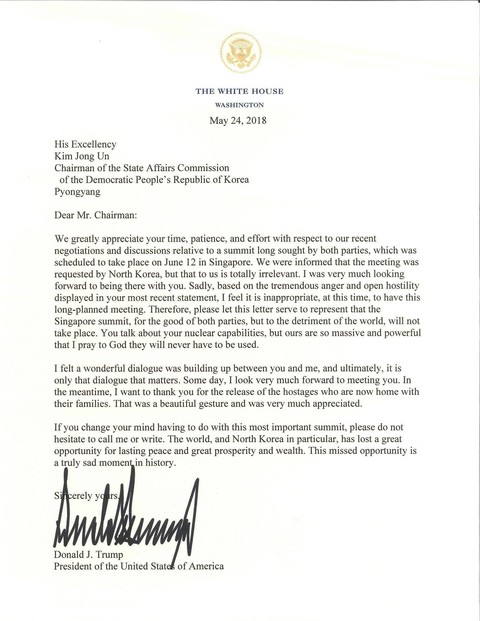 Tổng thống Trump tuyên bố hủy thượng đỉnh Mỹ - Triều - Ảnh 2. Tổng thống Trump tuyên bố hủy thượng đỉnh Mỹ - Triều - Ảnh 2.