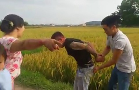 Nông dân cứu nông dân, bắt tại trận kẻ đòi bảo kê máy gặt - Ảnh 1. Nông dân cứu nông dân, bắt tại trận kẻ đòi bảo kê máy gặt - Ảnh 1.