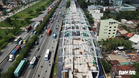 Hoàn thành lắp vòm hai nhà ga metro Bến Thành - Suối Tiên - Ảnh 4. Hoàn thành lắp vòm hai nhà ga metro Bến Thành - Suối Tiên - Ảnh 4.
