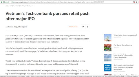 Techcombank tiếp tục đẩy mạnh mảng bán lẻ sau khi lên sàn - Ảnh 1. Techcombank tiếp tục đẩy mạnh mảng bán lẻ sau khi lên sàn - Ảnh 1.
