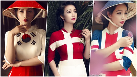 17-6: Mai Thu Huyền khoe áo dài 32 nước tham dự World Cup 2018 - Ảnh 8. 17-6: Mai Thu Huyền khoe áo dài 32 nước tham dự World Cup 2018 - Ảnh 8.