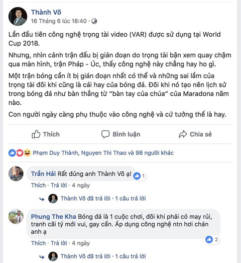 Danh thủ và cư dân mạng xôn xao bàn tán về VAR - Ảnh 3. Danh thủ và cư dân mạng xôn xao bàn tán về VAR - Ảnh 3.