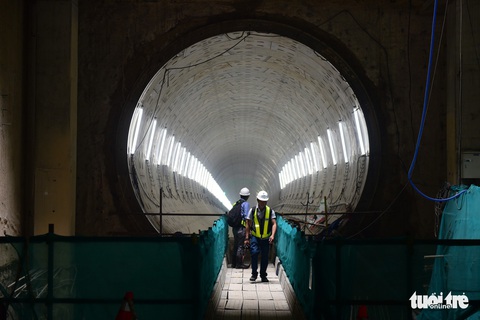 Thông đường hầm thứ 2 tuyến metro số 1 TP.HCM - Ảnh 6. Thông đường hầm thứ 2 tuyến metro số 1 TP.HCM - Ảnh 6.