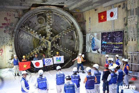 Thông đường hầm thứ 2 tuyến metro số 1 TP.HCM - Ảnh 4. Thông đường hầm thứ 2 tuyến metro số 1 TP.HCM - Ảnh 4.