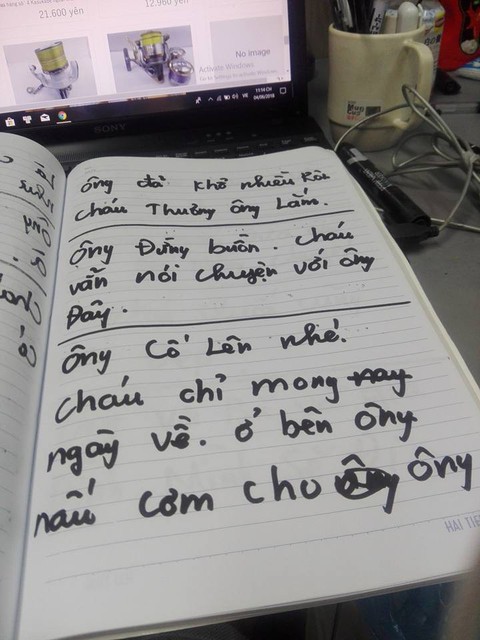 Chàng trai gây xúc động khi trò chuyện với ông nội qua giấy - Ảnh 4. Chàng trai gây xúc động khi trò chuyện với ông nội qua giấy - Ảnh 4.