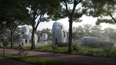 Xây cụm nhà ở bằng công nghệ in 3D đầu tiên trên thế giới ở Hà Lan - Ảnh 1. Xây cụm nhà ở bằng công nghệ in 3D đầu tiên trên thế giới ở Hà Lan - Ảnh 1.