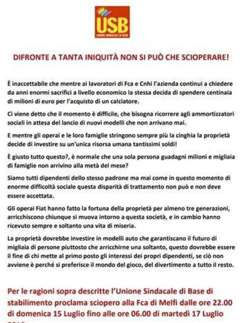 Công nhân hãng FIAT đình công phản đối Juve mua Ronaldo - Ảnh 2. Công nhân hãng FIAT đình công phản đối Juve mua Ronaldo - Ảnh 2.