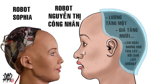Lương công nhân và robot Sophia - Ảnh 1. Lương công nhân và robot Sophia - Ảnh 1.