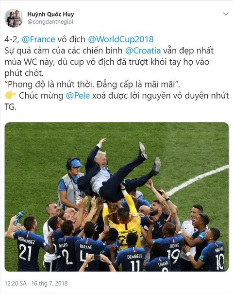 World Cup kết thúc: Pháp rinh cúp, Croatia rinh trái tim người hâm mộ - Ảnh 3. World Cup kết thúc: Pháp rinh cúp, Croatia rinh trái tim người hâm mộ - Ảnh 3.
