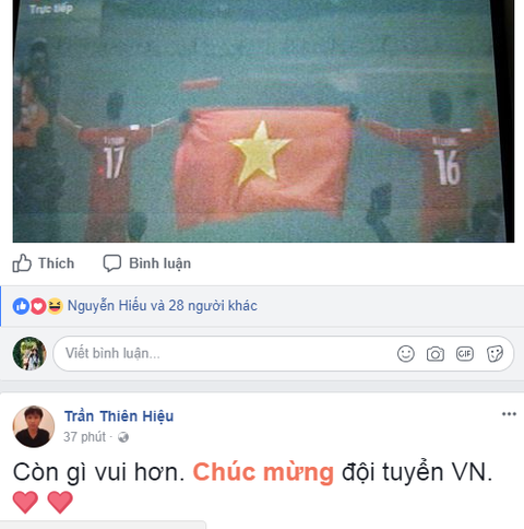 Mạng xã hội ngập tràn lời chúc mừng tuyển U23 Việt Nam - Ảnh 14. Mạng xã hội ngập tràn lời chúc mừng tuyển U23 Việt Nam - Ảnh 14.