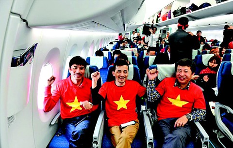 VNA tiếp lửa cổ vũ các chiến binh” U-23 Việt Nam - Ảnh 1. VNA tiếp lửa cổ vũ các chiến binh” U-23 Việt Nam - Ảnh 1.