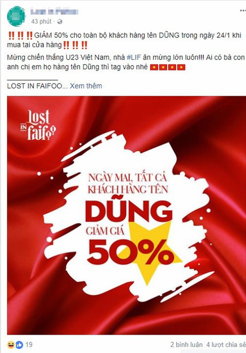 Bão sale xuất hiện ngay sau chiến thắng của U23 Việt Nam - Ảnh 6. Bão sale xuất hiện ngay sau chiến thắng của U23 Việt Nam - Ảnh 6.
