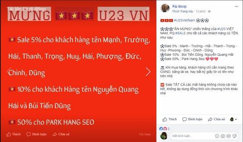 Bão sale xuất hiện ngay sau chiến thắng của U23 Việt Nam - Ảnh 9. Bão sale xuất hiện ngay sau chiến thắng của U23 Việt Nam - Ảnh 9.