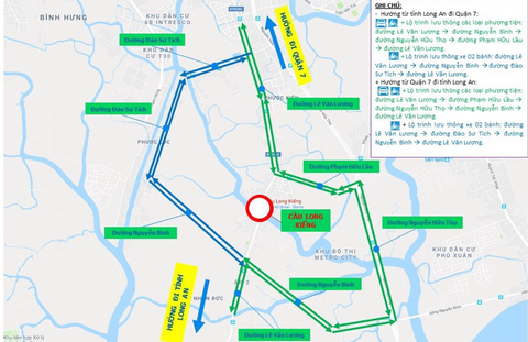 Cầu Long Kiểng sập, xe từ quận 7 đi Long An ra sao? - Ảnh 2. Cầu Long Kiểng sập, xe từ quận 7 đi Long An ra sao? - Ảnh 2.