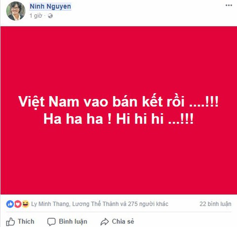 Mạng xã hội ngập tràn lời chúc mừng tuyển U23 Việt Nam - Ảnh 3. Mạng xã hội ngập tràn lời chúc mừng tuyển U23 Việt Nam - Ảnh 3.
