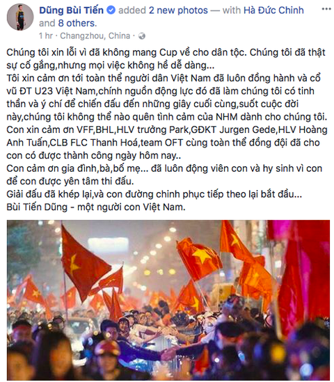 Quang Hải xin lỗi người hâm mộ vì không giành được ngôi vô địch - Ảnh 6. Quang Hải xin lỗi người hâm mộ vì không giành được ngôi vô địch - Ảnh 6.