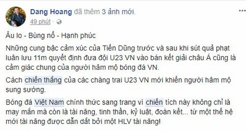 Mạng xã hội ngập tràn lời chúc mừng tuyển U23 Việt Nam - Ảnh 10. Mạng xã hội ngập tràn lời chúc mừng tuyển U23 Việt Nam - Ảnh 10.