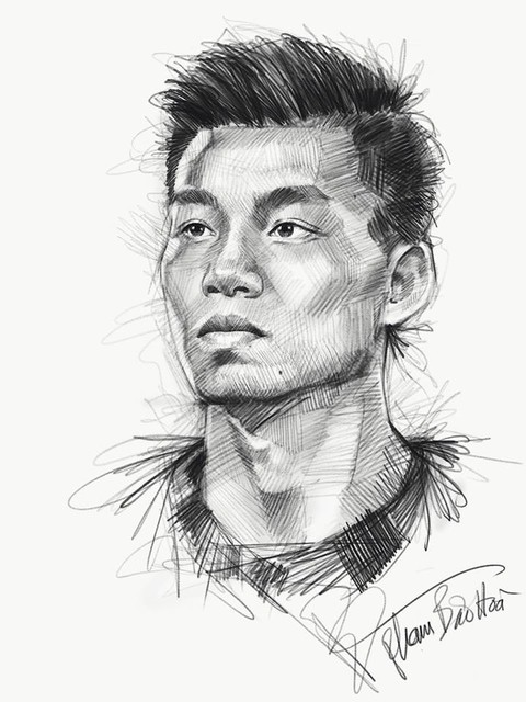 Bộ tranh chì sống động vẽ đội tuyển U23 Việt Nam - Ảnh 18. Bộ tranh chì sống động vẽ đội tuyển U23 Việt Nam - Ảnh 18.