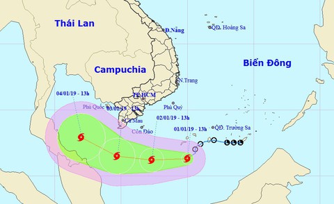 Áp thấp mạnh thành bão số 1, cách đất liền Nam Bộ 500km - Ảnh 1. Áp thấp mạnh thành bão số 1, cách đất liền Nam Bộ 500km - Ảnh 1.