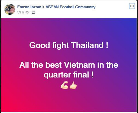 CĐV châu Á chúc mừng Việt Nam, tiếc cho Thái Lan - Ảnh 5. CĐV châu Á chúc mừng Việt Nam, tiếc cho Thái Lan - Ảnh 5.