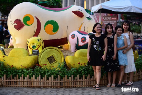 Đàn heo vàng xuất hiện tại hội chợ hoa xuân Phú Mỹ Hưng - Ảnh 11. Đàn heo vàng xuất hiện tại hội chợ hoa xuân Phú Mỹ Hưng - Ảnh 11.