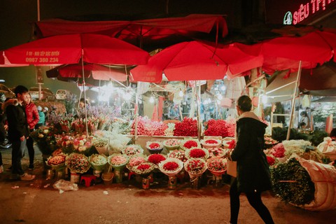 Đêm không ngủ những ngày giáp Tết ở chợ hoa Quảng An - Ảnh 12. Đêm không ngủ những ngày giáp Tết ở chợ hoa Quảng An - Ảnh 12.