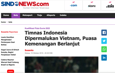 Báo Indonesia vùi dập đội nhà tơi tả - Ảnh 1. Báo Indonesia vùi dập đội nhà tơi tả - Ảnh 1.