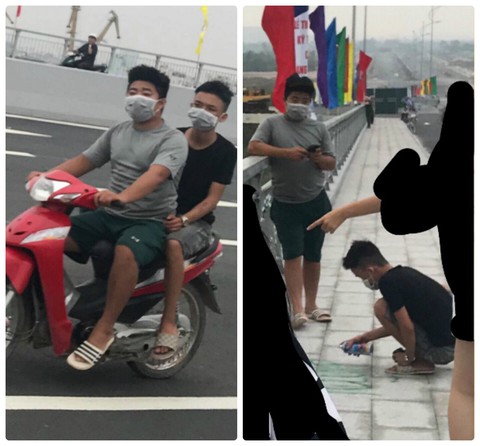 Xịt sơn xí chỗ bán hàng ngay trên cầu đẹp nhất Hải Phòng - Ảnh 1. Xịt sơn xí chỗ bán hàng ngay trên cầu đẹp nhất Hải Phòng - Ảnh 1.